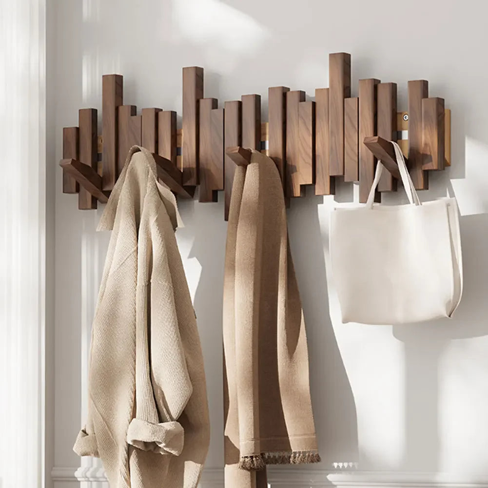 Moderne houten kapstok met klaphaak – Wandorganisator voor de entree
