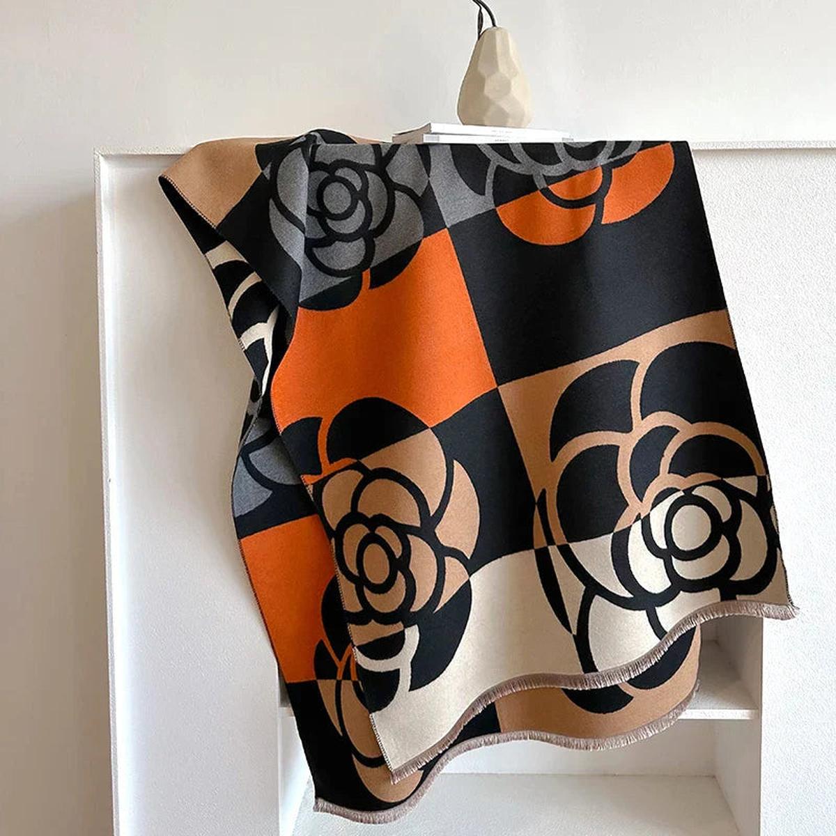 Reversibele Bedrukte Kasjmier Sjaal – Elegant en Warm