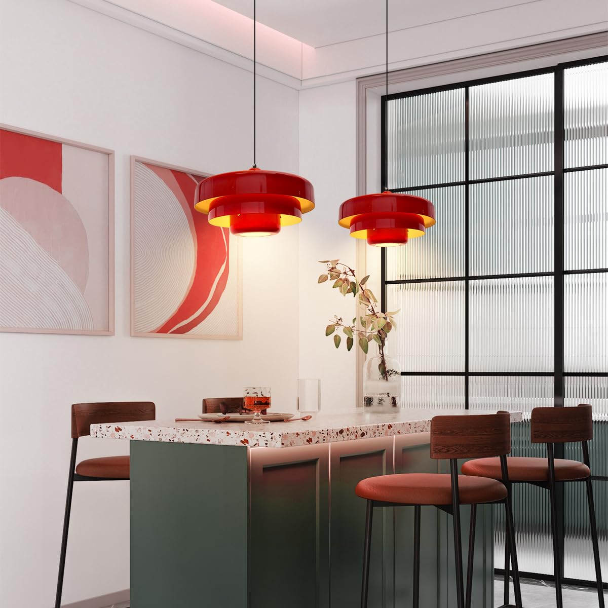 Scandinavische Glazen Hanglamp voor Moderne Woondecoratie