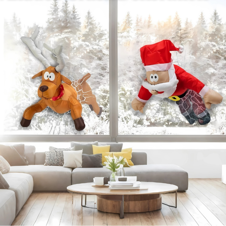 WindowFest | Kerstvensterdecoratie Santa Rendier Feestdecoratie