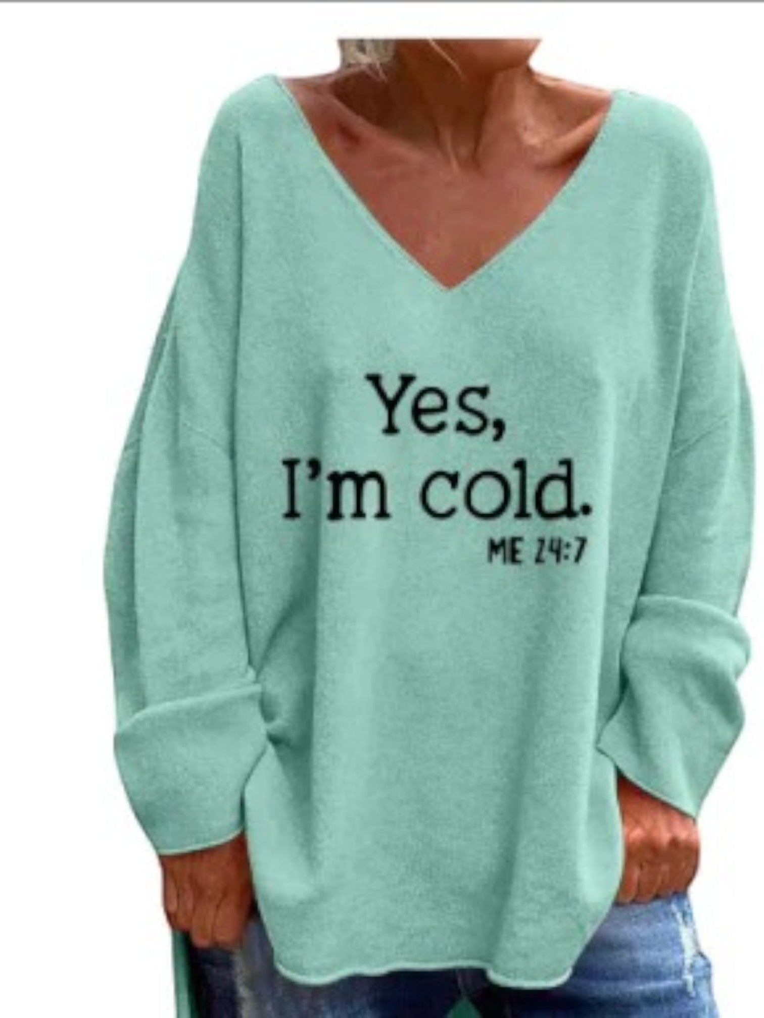 Casual Trui Met V-hals | Oversized