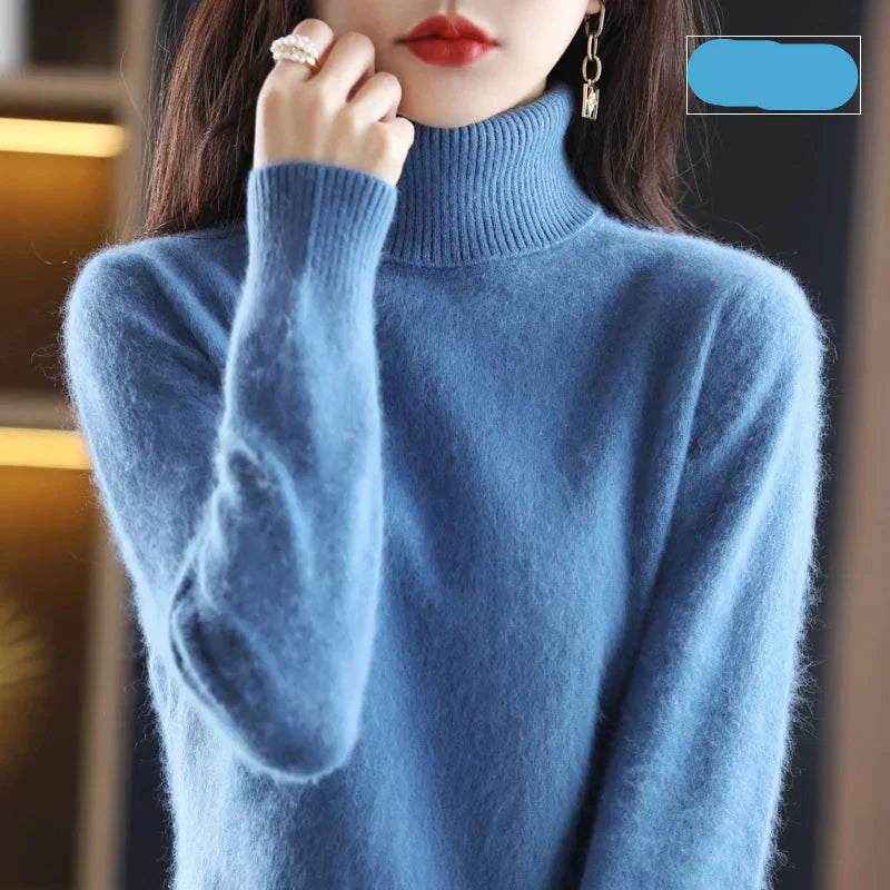 Nyorelle Cashmere Hoge Hals Trui voor Herfst en Winter