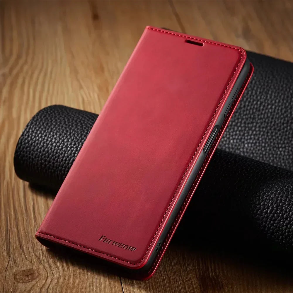Samsung Hoes: Magnetische Lederen Tas voor Stijlvolle Bescherming