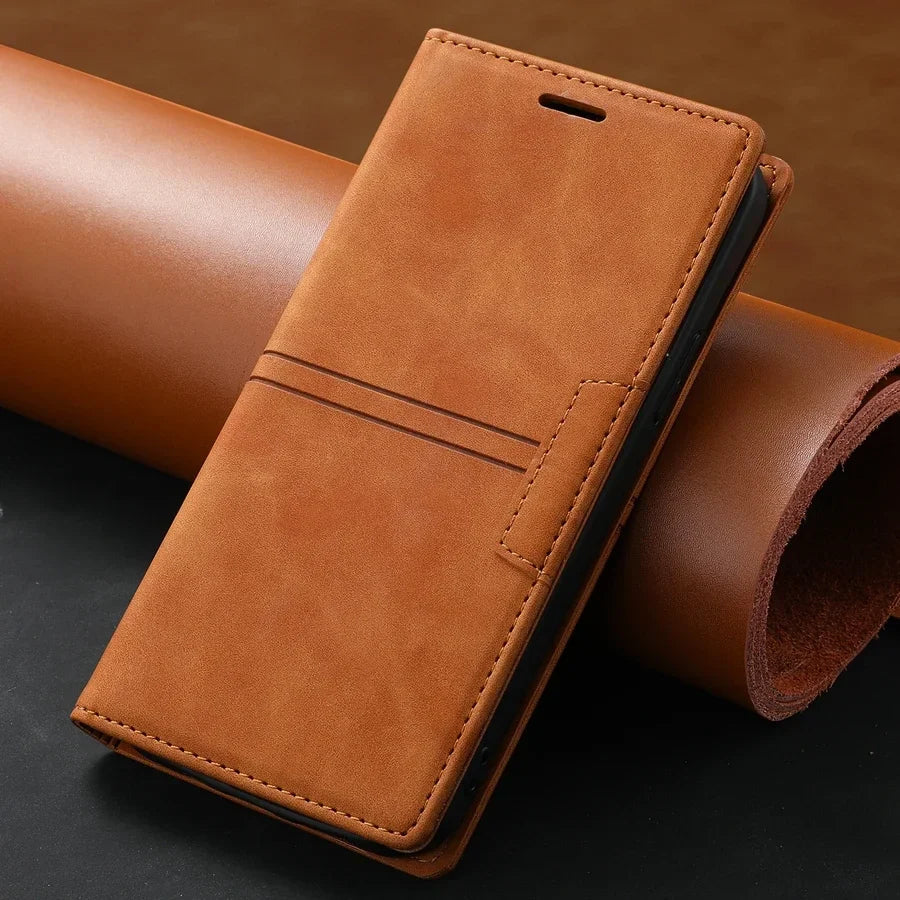Sandsberg | Google Pixel Leren Wallet-Hoes | Magnetische Flip-Cover met Beschermfunctie