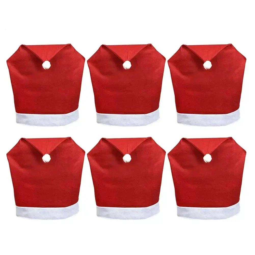 Christmas Kerst Stoelhoezen – Kerstmanmutsen voor Eetkamerstoelen