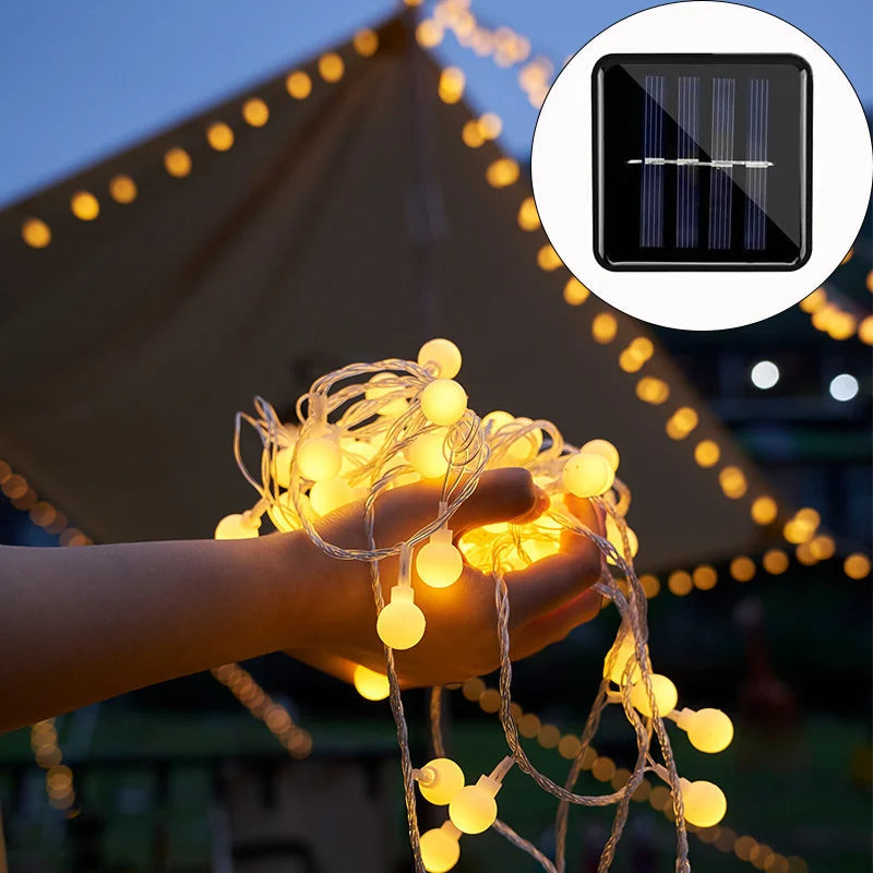 Zonne-energie Aangedreven Lichtketting Voor Buiten