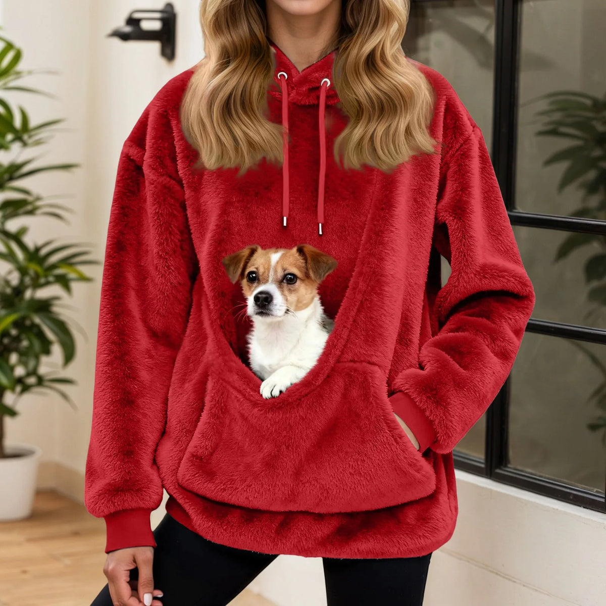 Oversized Fleece Hoodie met Kangoeroezak – Warme Damestrui voor Thuis