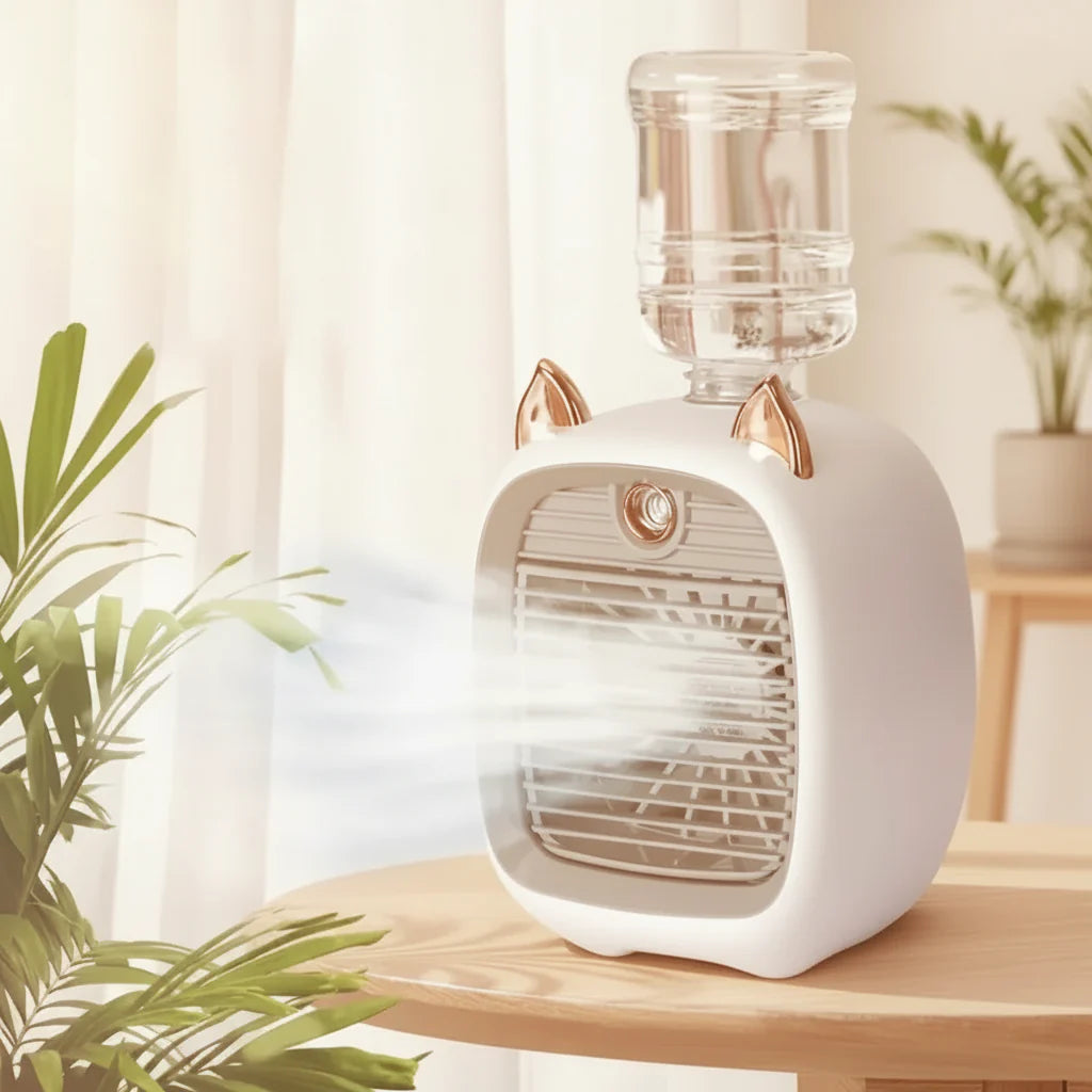 USB Mini Airconditioning Ventilator met Luchtbevochtiger voor Desktop Koeling