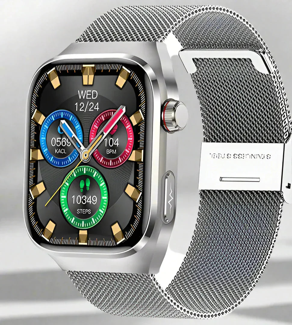 Geavanceerde Gezondheids Smartwatch met ECG, Bloedglucose Monitoring, 2.04-Inch AMOLED Display – Waterdichte Fitness Tracker