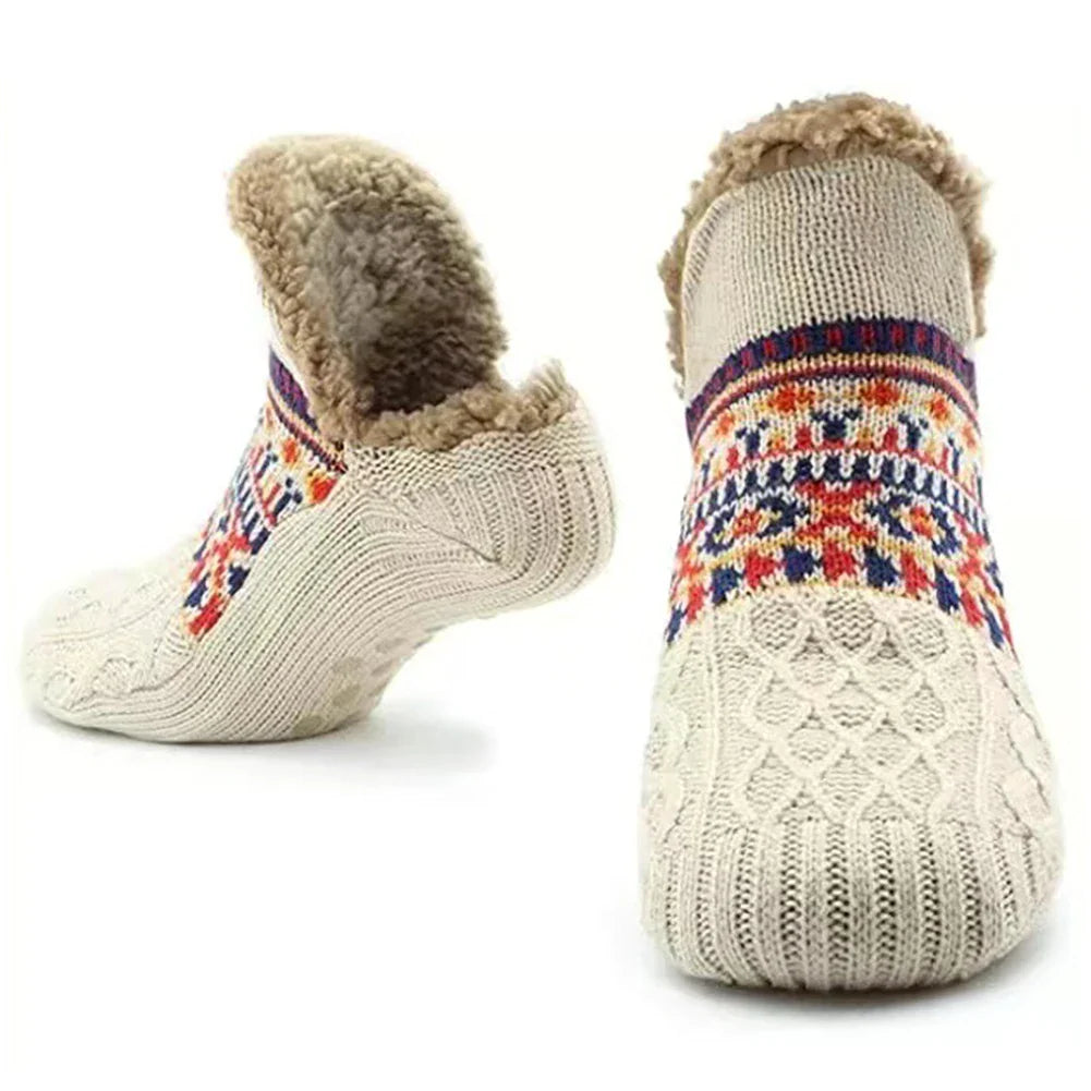 Nordhütte | Thermo-Huis Sokken Winter | Antislip Knuffelsokken voor Dames & Heren | Dikke Voering & Extra Warm | Zachte Antislip Sokken voor Thuis & Kerst