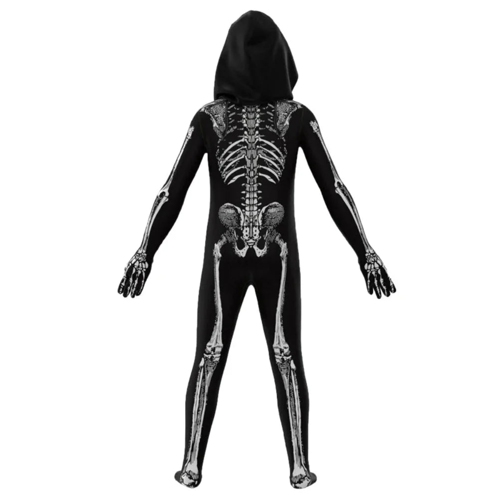 Zombie Skedel Jumpsuit Kinderen Halloween Kostuum