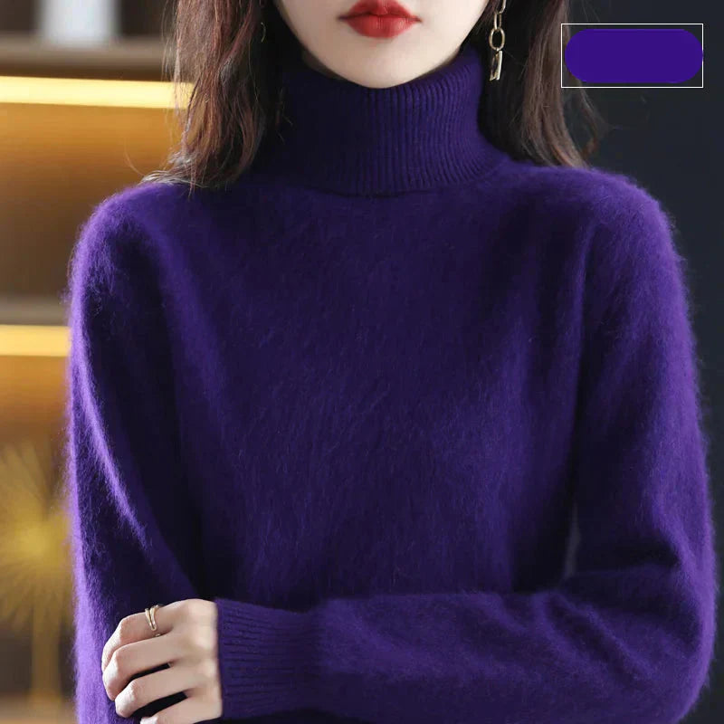 Nyorelle Cashmere Hoge Hals Trui voor Herfst en Winter