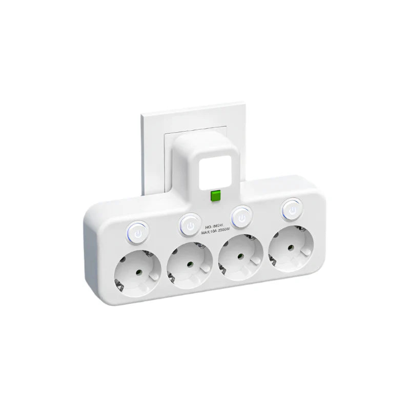Meerdere stekkerdozen VOLTRIQ ProLine | 3–4 aansluitingen + 2× USB & 1× Type-C | 2500 W | Overspanningsbeveiliging & controle schakelaar
