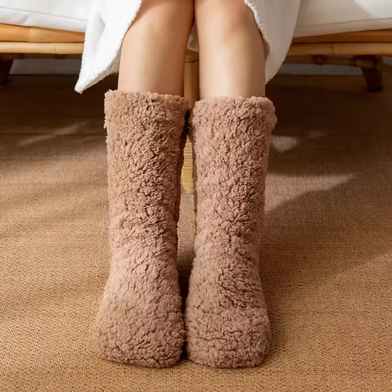 Fluffy Thermo Lounge Sokken – Zachte Warme Pluche Huissokken voor Wintercomfort