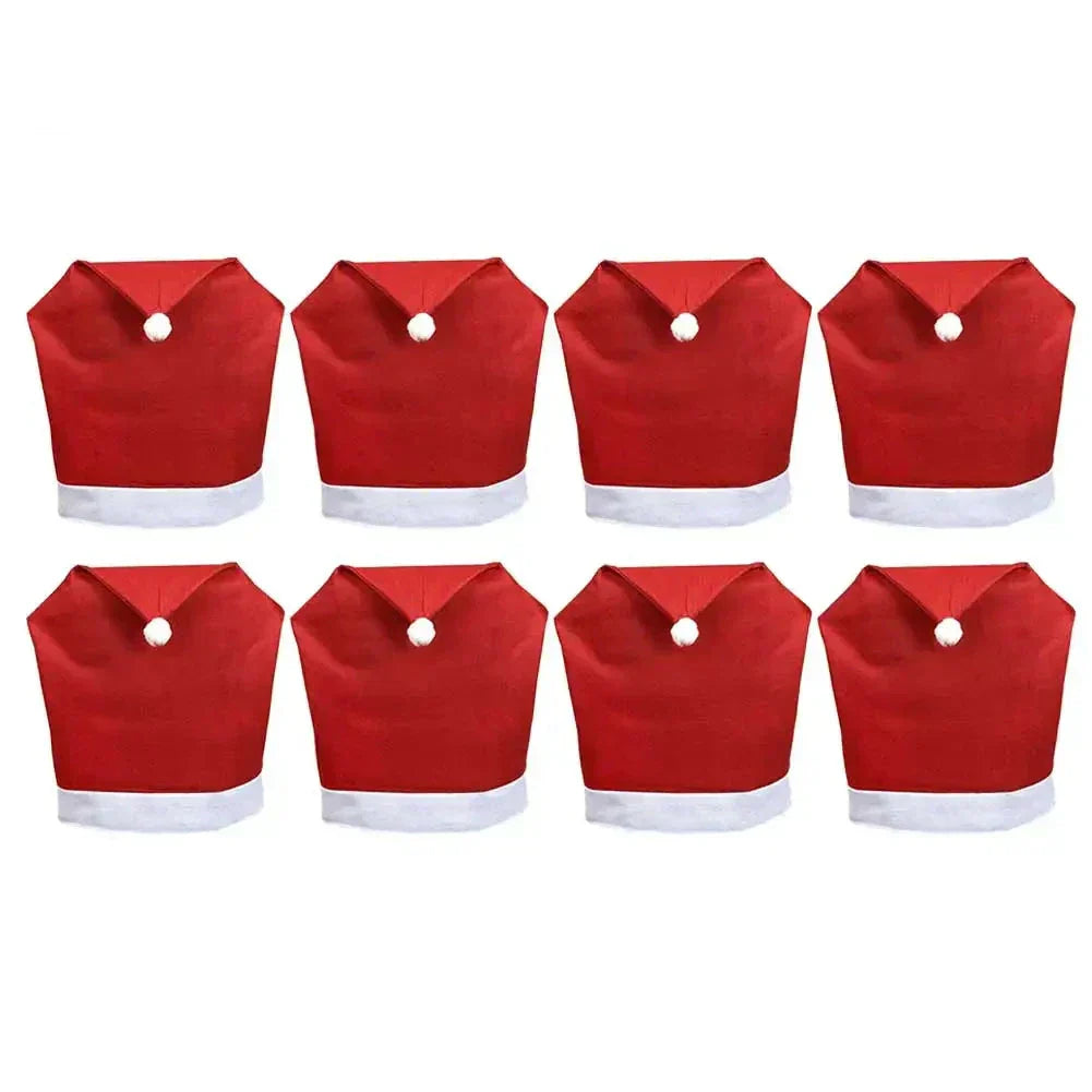 SantaSeat Kerst Stoelhoezen – Set van decoratieve stoelhoezen met kerstman-design