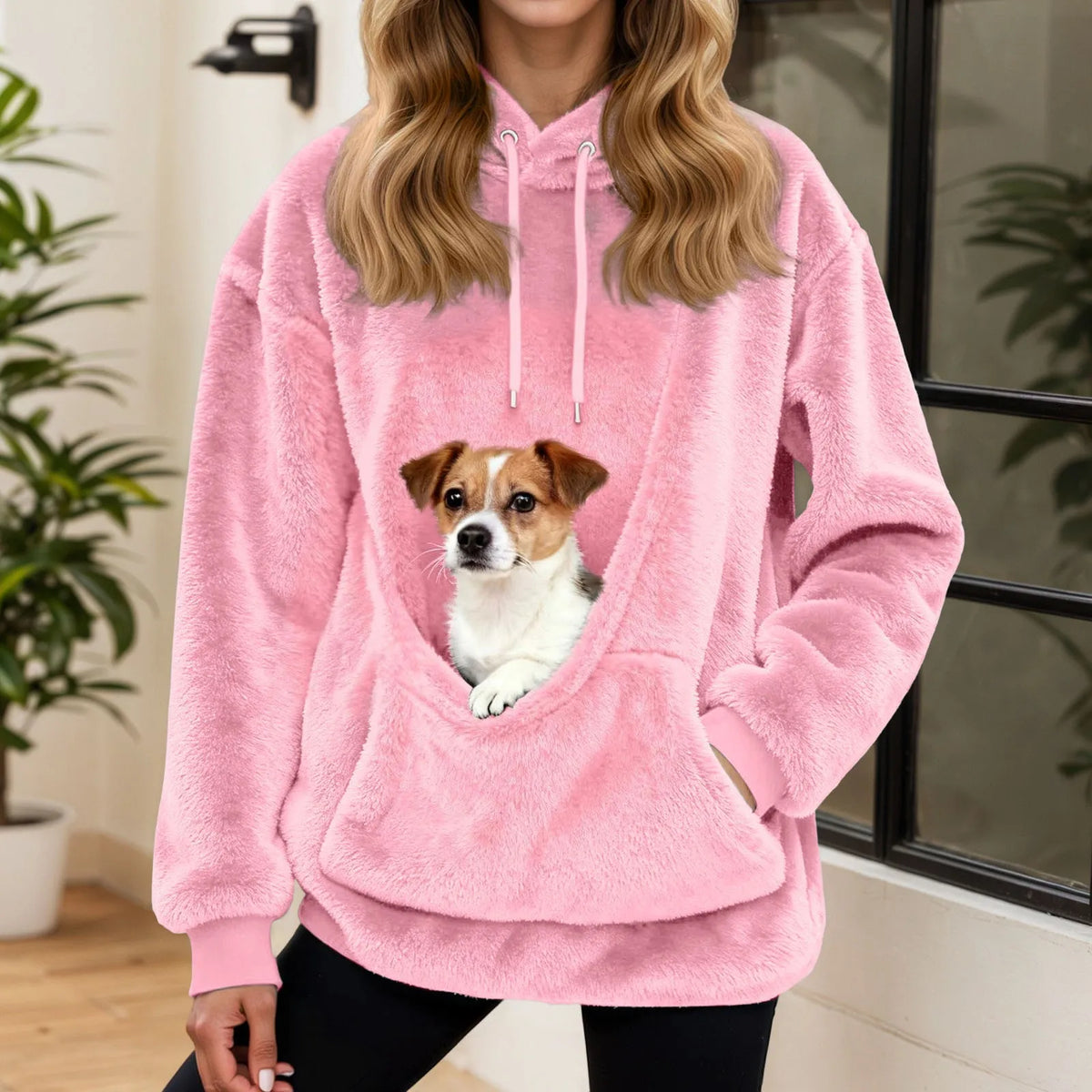 Oversized Fleece Hoodie met Kangoeroezak – Warme Damestrui voor Thuis