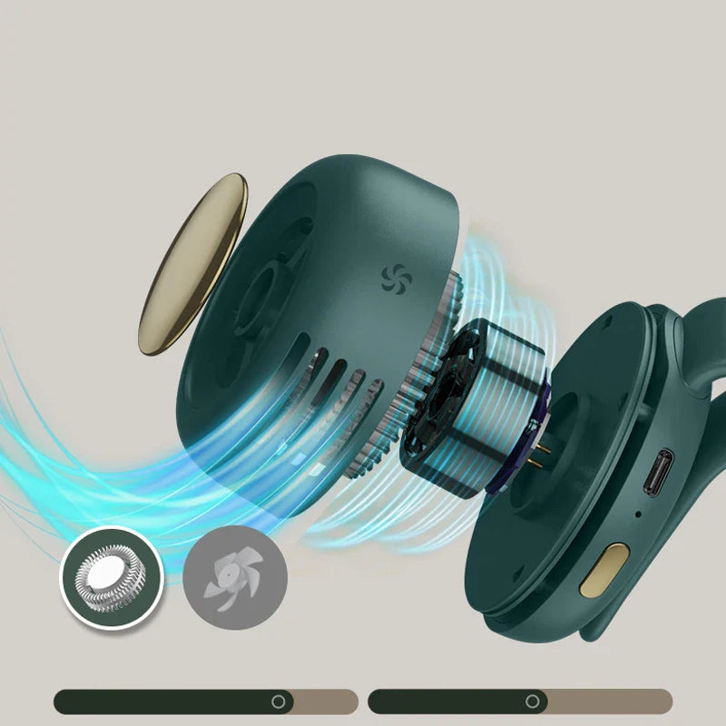 BreezeClip Mini-Ventilator | Stil, draagbaar en 360° draaibaar voor kinderen en onderweg