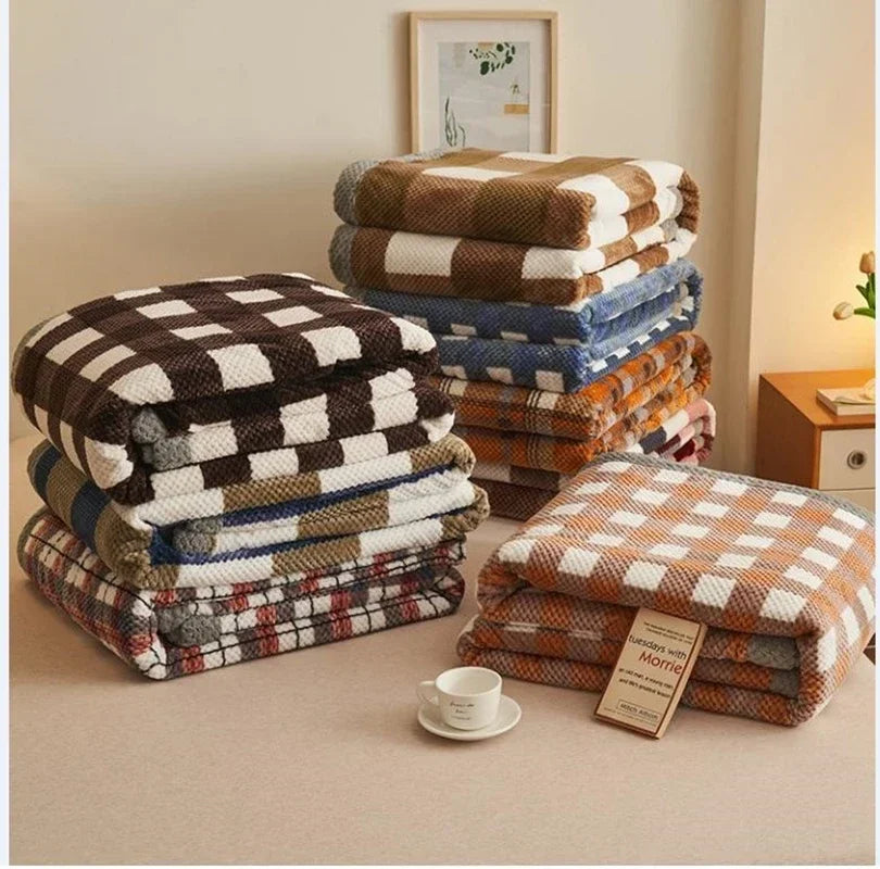 Geruite Deken – Zachte Plaid voor Bank en Bed met Klassiek Blokpatroon