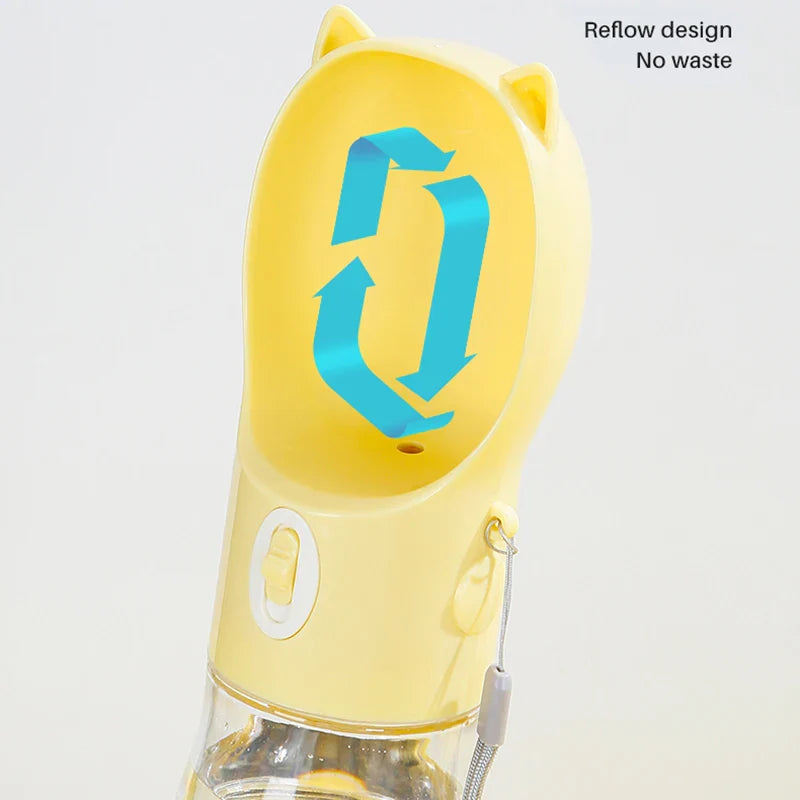 PetHydra Duo Honden Drinkfles met Voederbak | 2-in-1 Outdoor Dispenser | Voor Kleine & Grote Honden & Katten