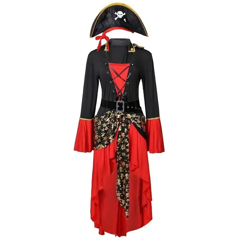 Dames Piraten Halloween Kostuum Jurk | Midi