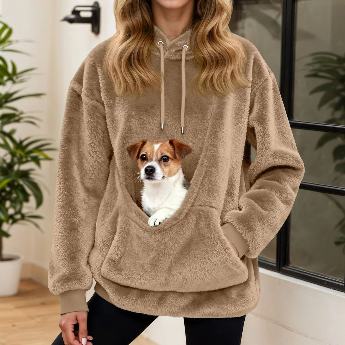 Oversized Fleece Hoodie met Kangoeroezak – Warme Damestrui voor Thuis