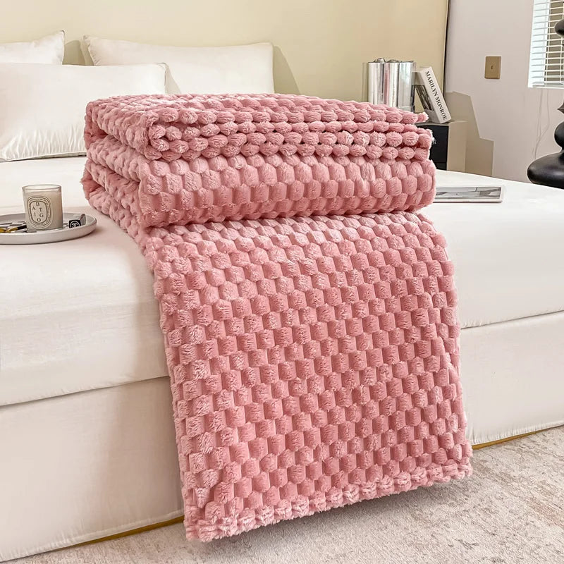 Caelidra - Geruite Zachte Fluwelen Deken Warm Knusse Plaid voor Bank en Bed