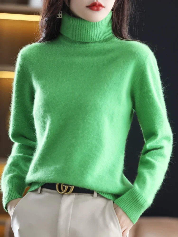 Dames 100 Procent Kasjmier Coltrui Warm Slim Fit Brei in 23 Kleuren