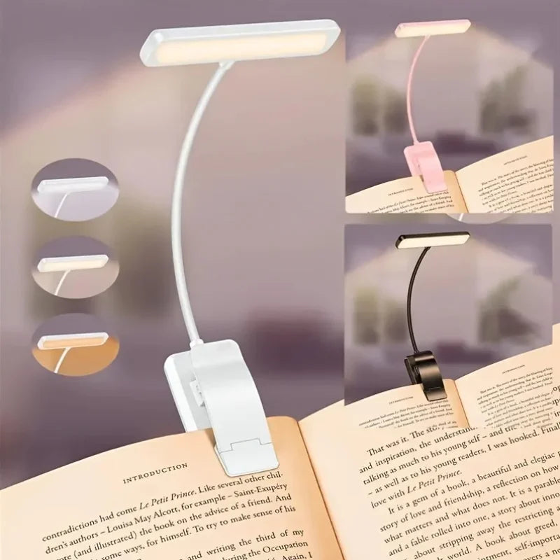 Lezenlamp FlexiRead | USB Oplaadbaar | 3 Lichtkleuren & Dimbaar | Clip & Flexibele Arm