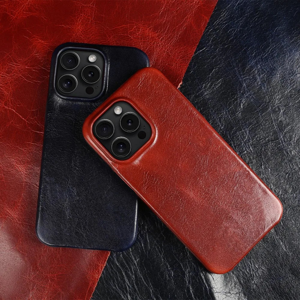 Crownline Handgemaakte iPhone Hoes Van Echte Runderleer