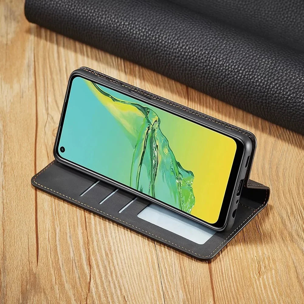 Samsung Hoes: Magnetische Lederen Tas voor Stijlvolle Bescherming
