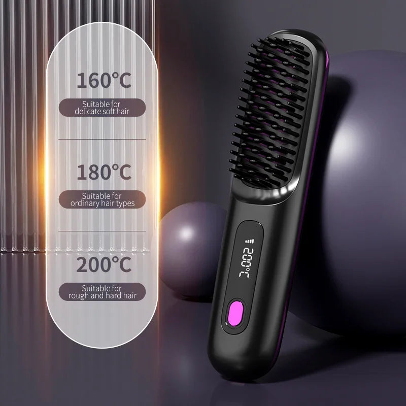 Glissara | Draadloze Haarglätter | USB-oplaadfunctie & LCD-scherm | Keramiek & Ionen-technologie