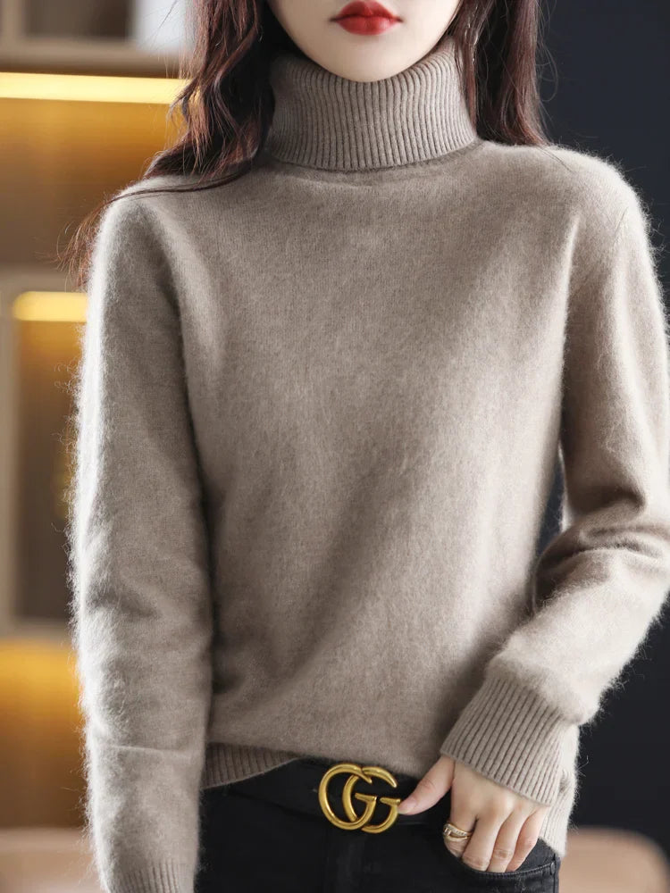 Dames 100 Procent Kasjmier Coltrui Warm Slim Fit Brei in 23 Kleuren
