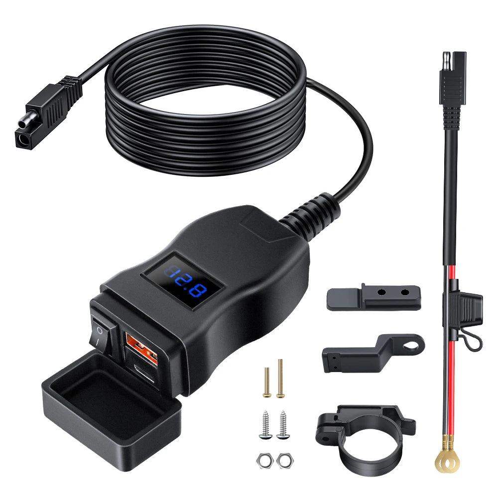 LuxCharge Elite Duo | Luxe dual USB oplader voor motorfietsen