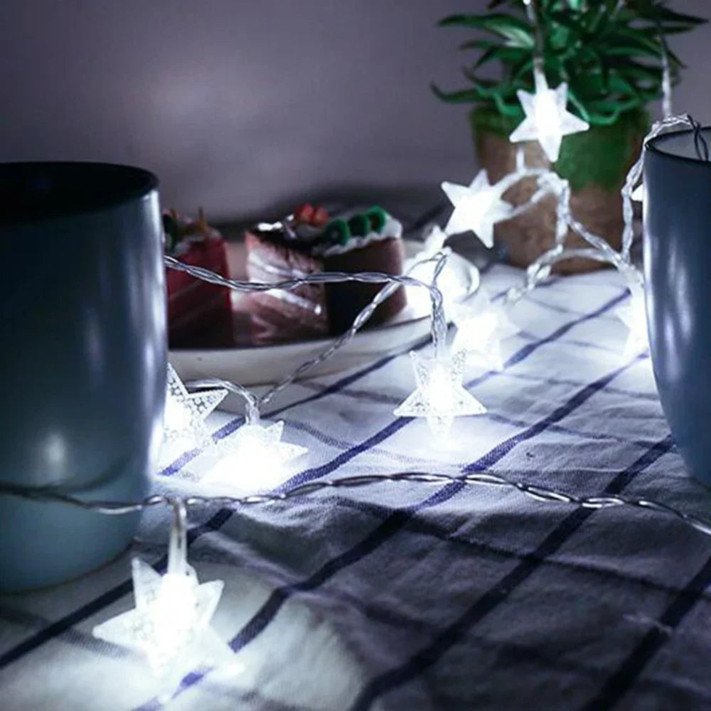 Sterren LED Kerstverlichting – Decoratieve Lichtslinger voor Binnen en Buiten