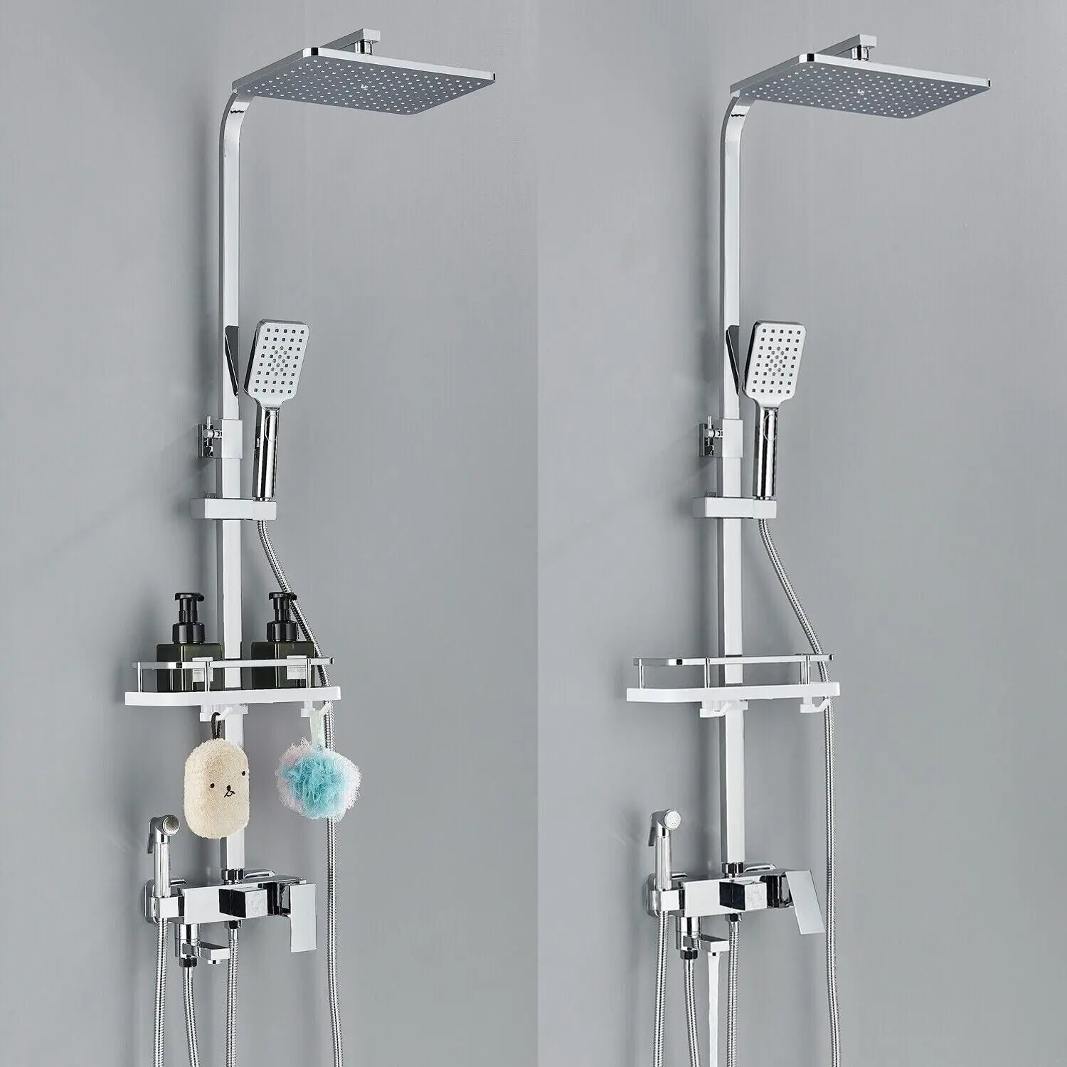 RainFlow Luxe Regendouche Set – verstelbare messing douchearmatuur met 4 functies