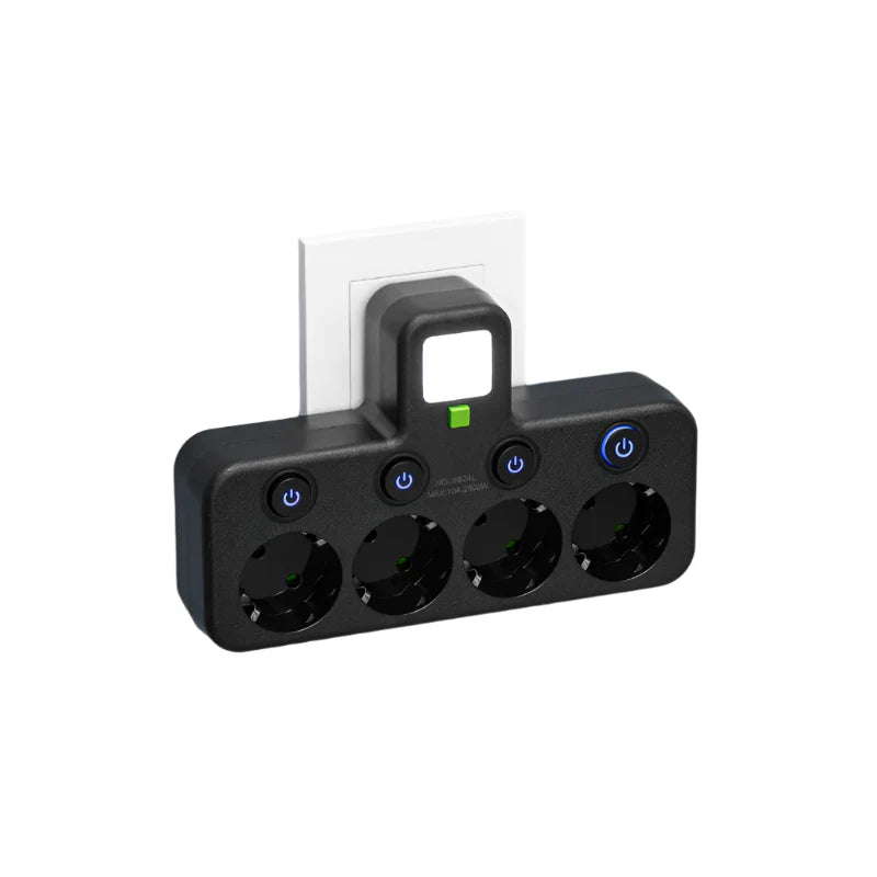 Meerdere stekkerdozen VOLTRIQ ProLine | 3–4 aansluitingen + 2× USB & 1× Type-C | 2500 W | Overspanningsbeveiliging & controle schakelaar