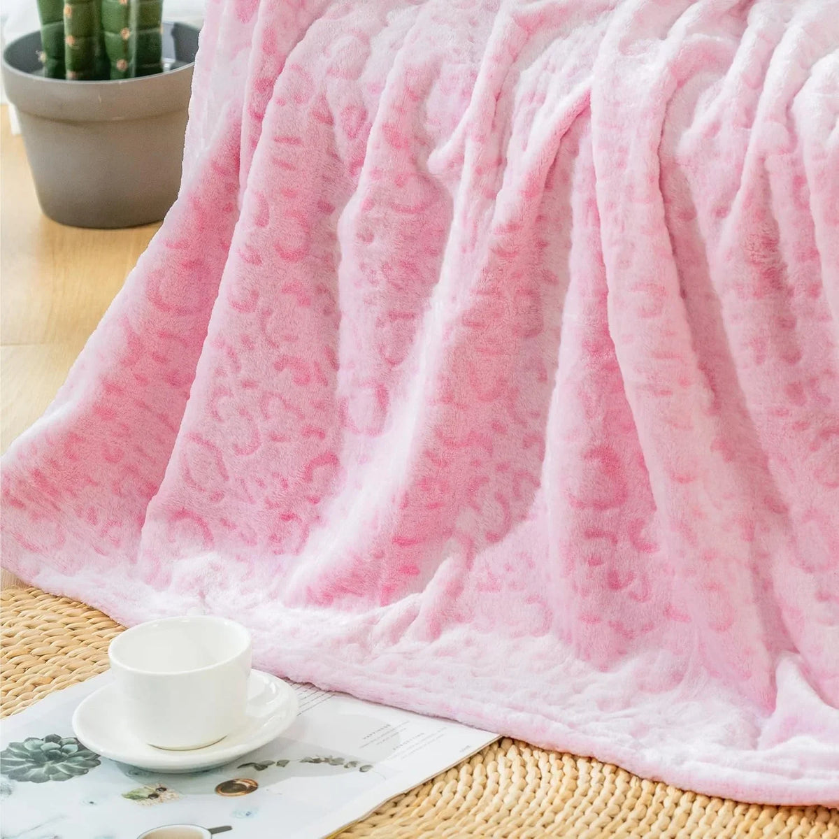 Luipaardprint Fleece Deken – Superzachte Flanellen Plaid voor Extra Comfort