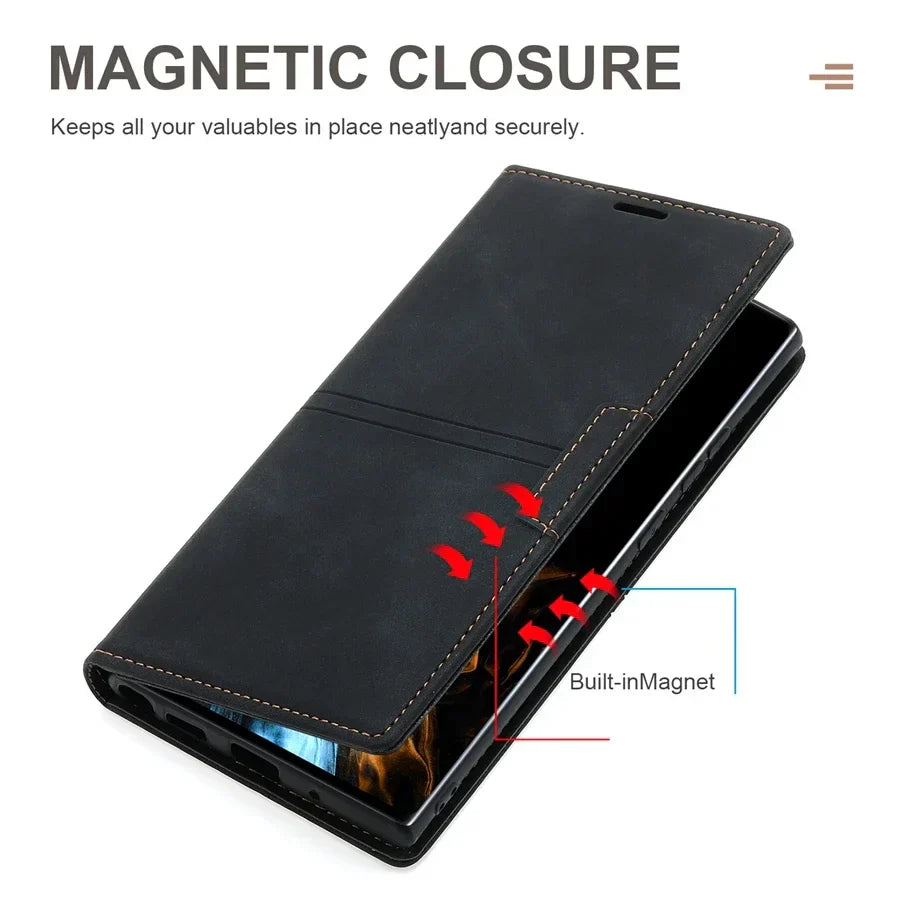 Sandsberg | Google Pixel Leren Wallet-Hoes | Magnetische Flip-Cover met Beschermfunctie