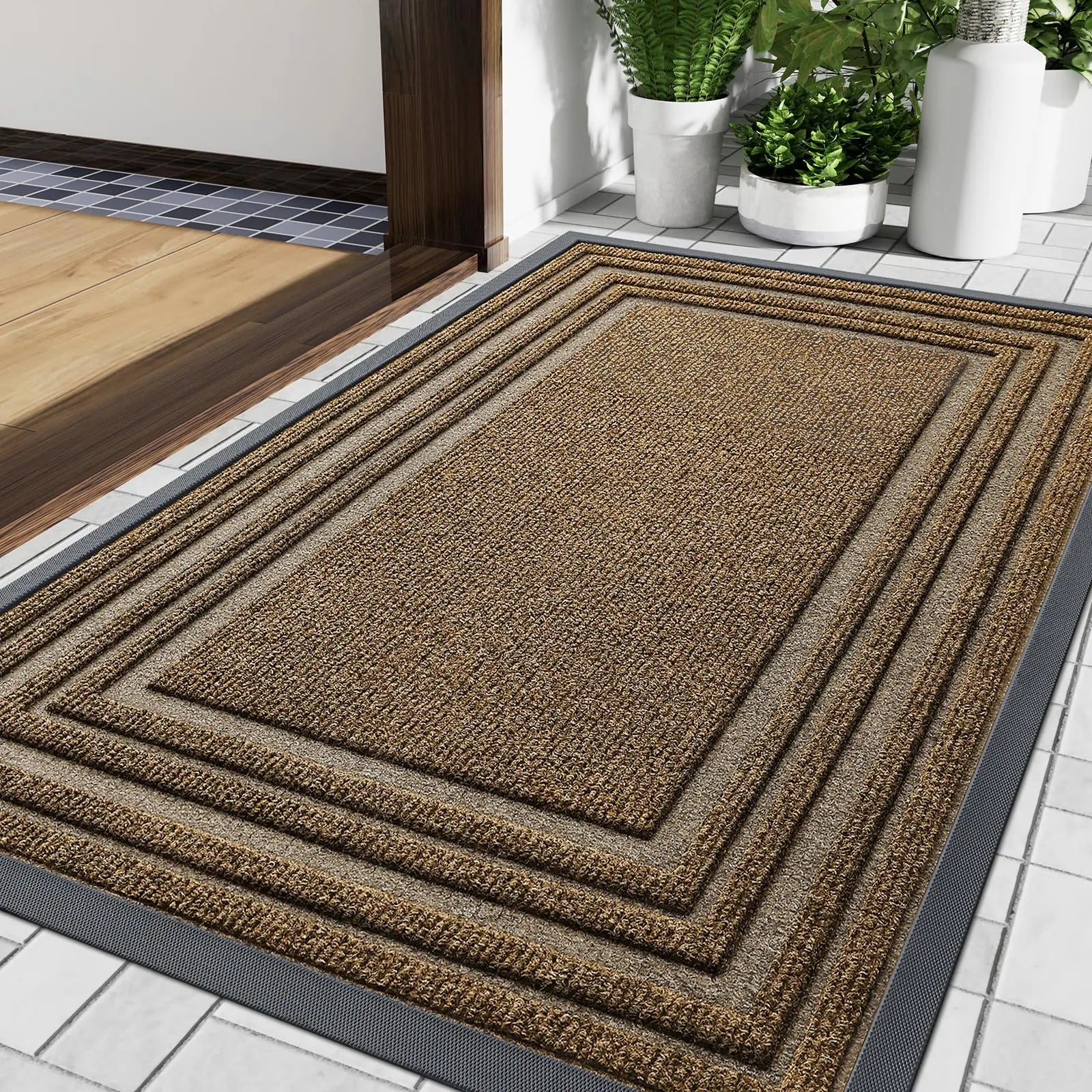 Aurelius - Antislip Lage Deurmat van Natuurrubber voor Binnen en Buitenruimtes