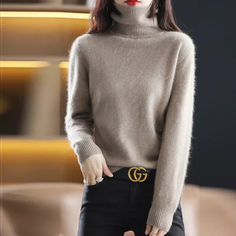Nyorelle Cashmere Hoge Hals Trui voor Herfst en Winter