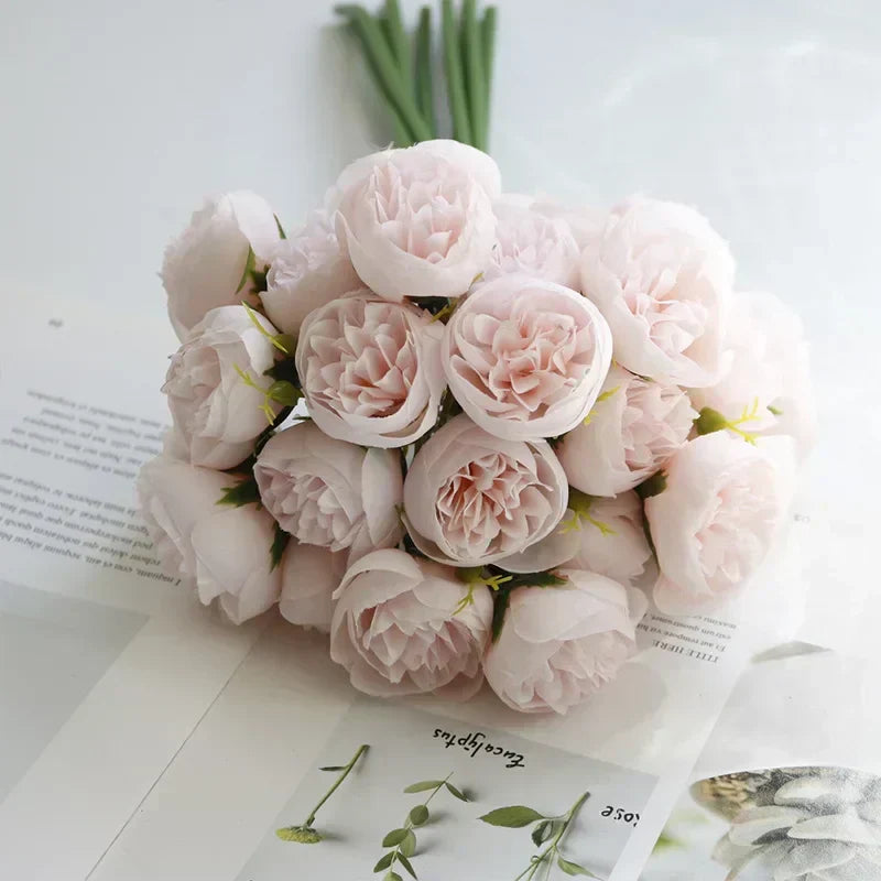 Liefdesverhaal Zijde Pioenroosboeket