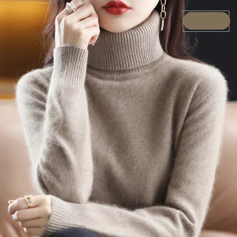 Nyorelle Cashmere Hoge Hals Trui voor Herfst en Winter