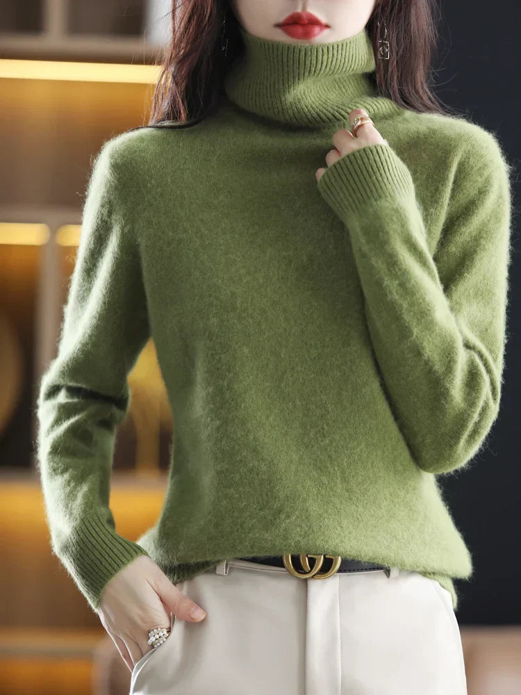 Dames 100 Procent Kasjmier Coltrui Warm Slim Fit Brei in 23 Kleuren