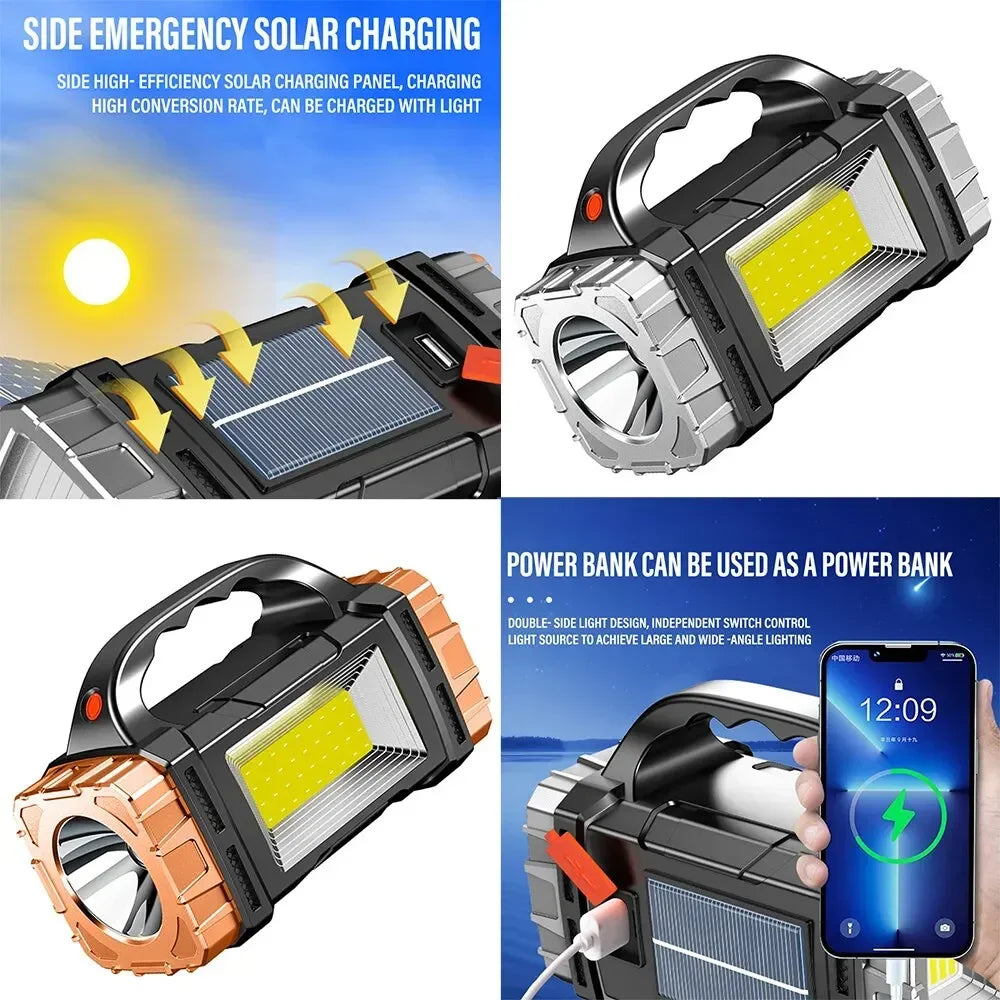 Zonne-energie Powerbank met Zaklamp – All-in-One Noodstroom