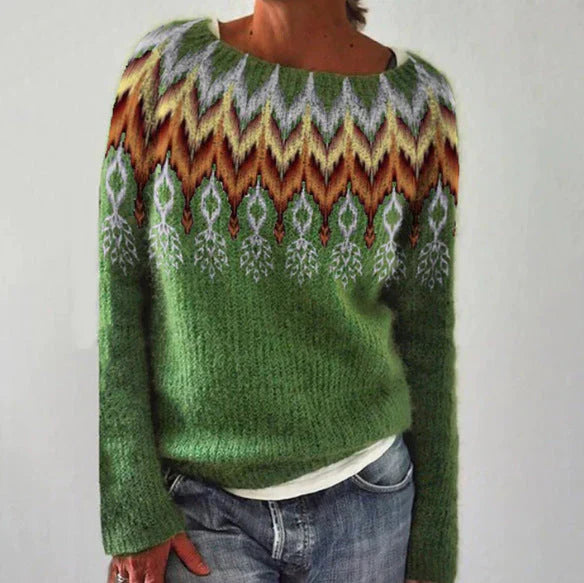 Andrea | Dames Winter Kersttrui met Noordelijk Patroon