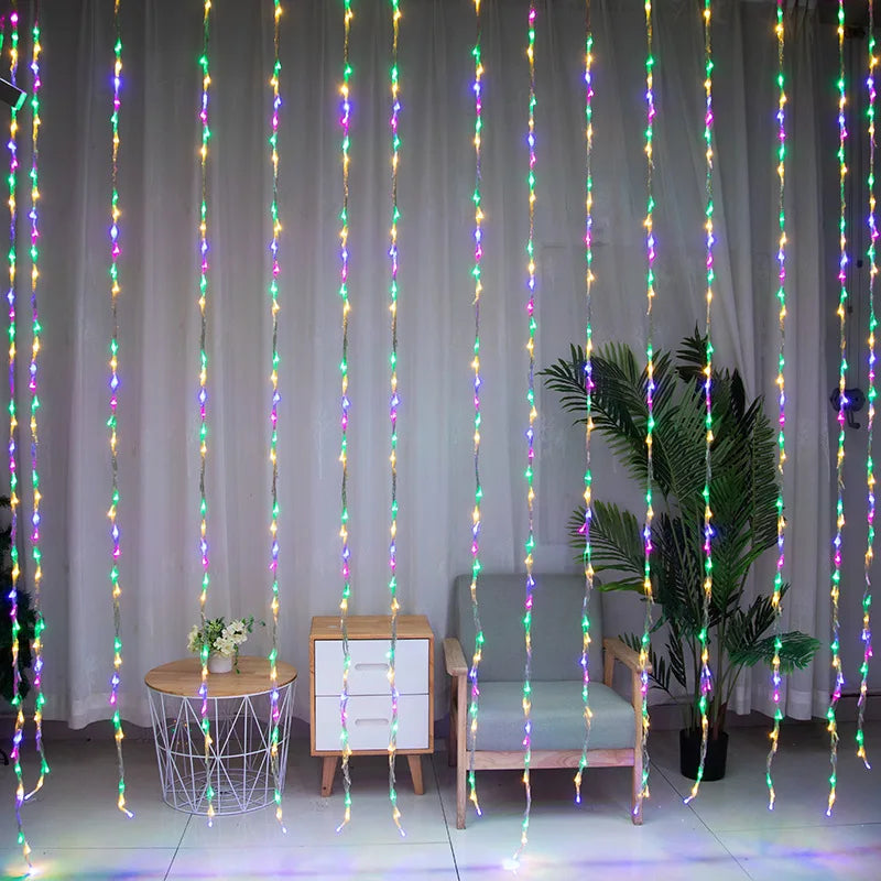 LED Kerstgordijnverlichting met Kleurwissel – Decoratieve Lichtjes voor Raam en Muur