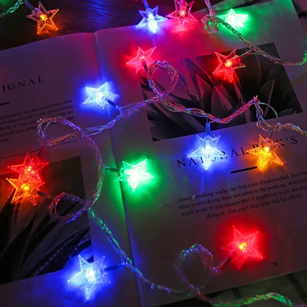 Sterren LED Kerstverlichting – Decoratieve Lichtslinger voor Binnen en Buiten