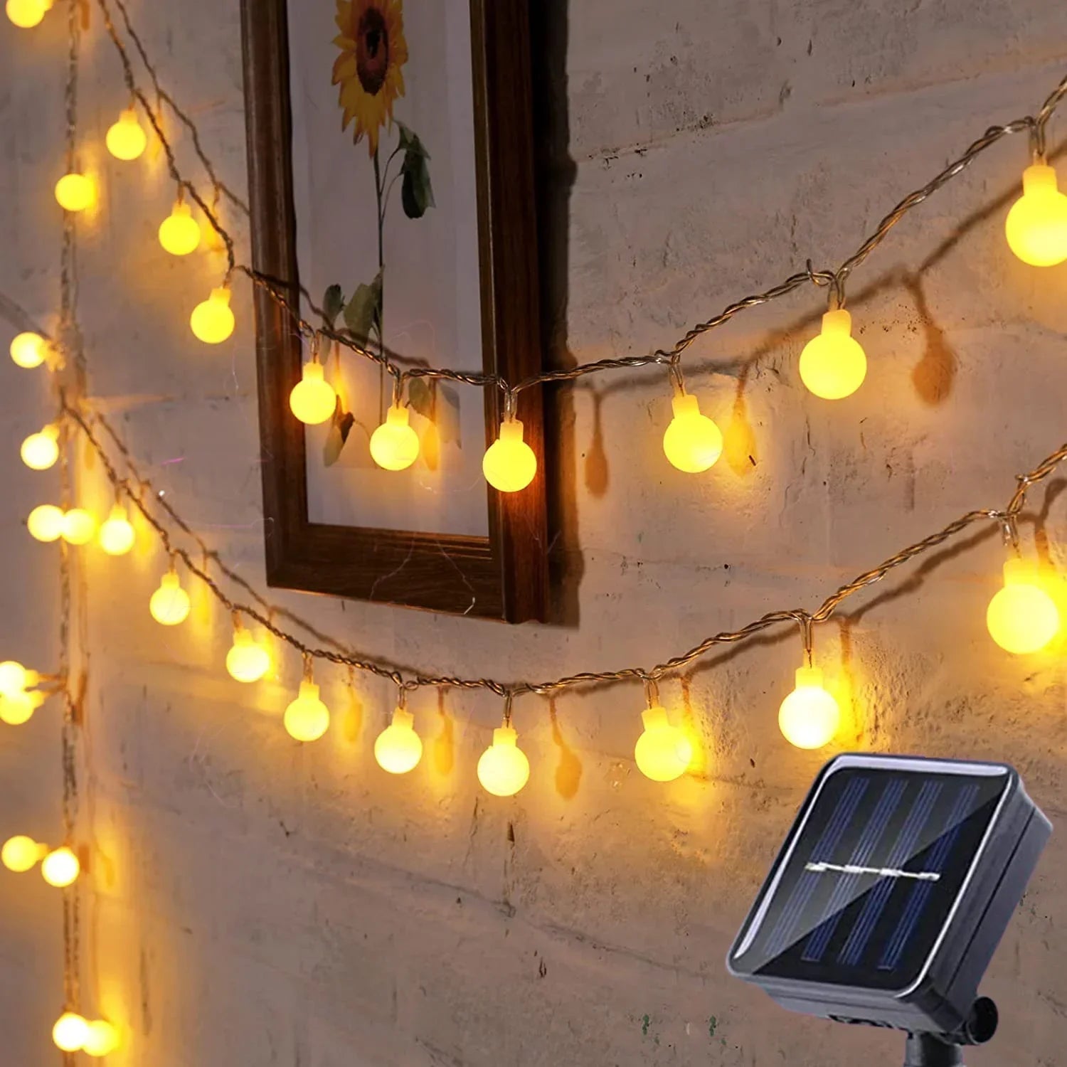 Zonne-energie Aangedreven Lichtketting Voor Buiten