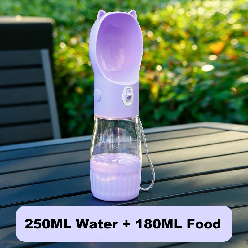 PetHydra Duo Honden Drinkfles met Voederbak | 2-in-1 Outdoor Dispenser | Voor Kleine & Grote Honden & Katten
