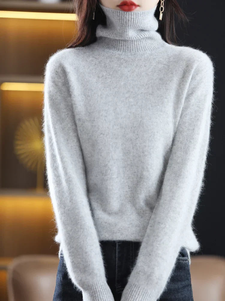 Dames 100 Procent Kasjmier Coltrui Warm Slim Fit Brei in 23 Kleuren